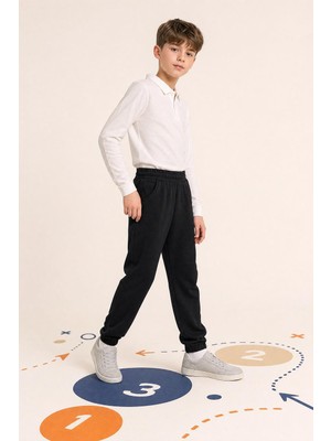 Perendi Lastikli Rahat Kesim Cepli Erkek ve Kız Çocuk Unisex Eşofman Altı