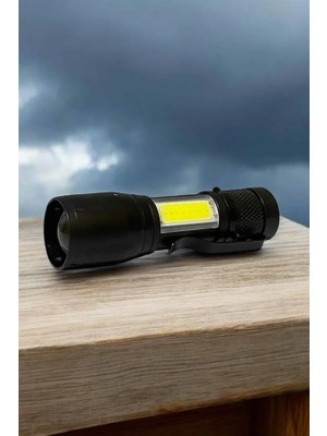 Str Store Şarjlı Metal Zoomlu El Feneri Işıldak LED Işık Taşınabilir El Lambası