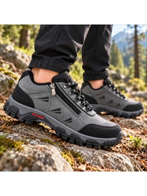 Wanderfull Trekking Gri Erkek Outdoor Fermuarlı Ayakkabı 40-45