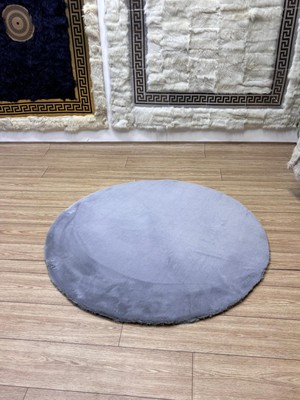 Sancak Deri Halı Lüks Yuvarlak Peluş Halı