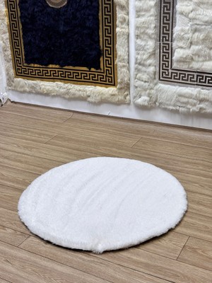 Sancak Deri Halı Lüks Yuvarlak Peluş Halı
