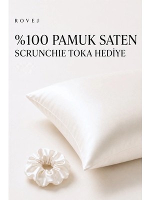 Marvielle %100 Pamuk Saten Beyaz 50X70 Zarf Kapanışlı - Yastık Kılıfı
