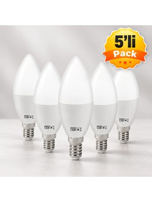 Horoz Ultra-6 6W E14 6400K LED Ampul 5''li Pack