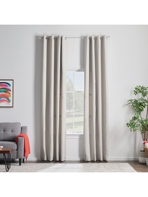 Str Store %85 Karartma Perdesi 2 Panelli Set; Beyaz Perdeler 250 cm Uzunluk; Isı Yalıtımlı, Gürültü Azaltıcı