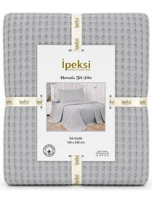 Marvielle Tek Kişilik Ipeksi Havuzlu Pike 160X240 cm Gri - Tek Kişilik Pike & Pike Takımı