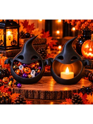TOFF Garage Halloween Cadılar Bayramı Hayalet Şekerlik ve Tealight Mumluk