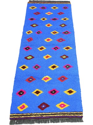 Kilim Antik El Dokuma Şarköy Shaggy Tülü Bukleli Mini Yolluk Halı 1937 - Yeni - Çok Renkli