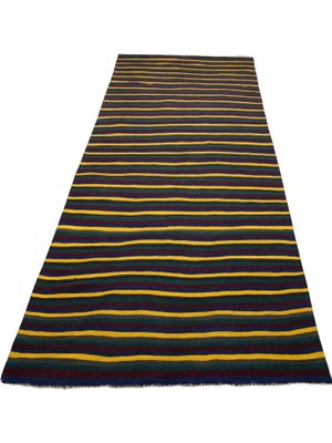 Zehra Abla Halı Yeni El Dokuması Başyapıt Yekpare Çubuklu Renkli Sivas Yün Kilim 7519