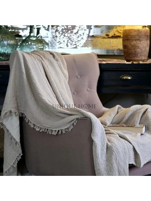 Marvielle Bej %100 Pamuk Müslin Örtü 170X240 - Tek Kişilik Pike & Pike Takımı