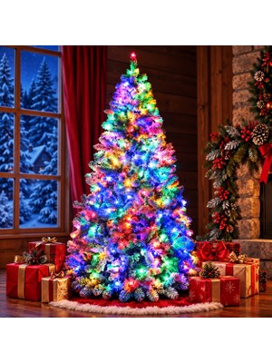 Kuzey Oyuncak Renkli 18 Metre Yılbaşı Ağacı Işığı 200 Ledli 18 Metre Renkli LED Işık Modlu 220 Volt Fişli Model