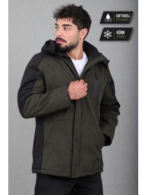 Stil Kombin Çift Renk Içi Kürklü Softshell Kışlık Mont Pldp 3041_50525