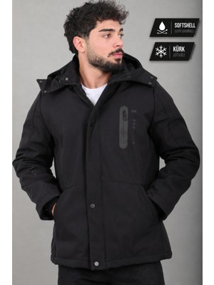 Stil Kombin Çift Renk Içi Kürklü Softshell Kışlık Mont Pldp 3041_50525
