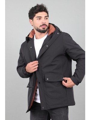 Stil Kombin Kapitoneli Torba Cep Sabit Kapüşon Kışlık Mont Pldp 3039_50527