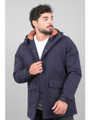 Stil Kombin Kapitoneli Torba Cep Sabit Kapüşon Kışlık Mont Pldp 3039_50527