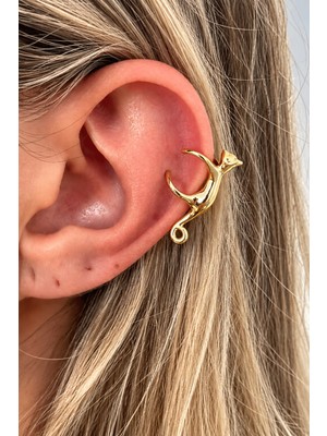 Atalya Accessory Kedi Figürlü Kulak Kıkırdak Küpesi – Kedi Tasarımlı Ear Cuff Kadın Küpe