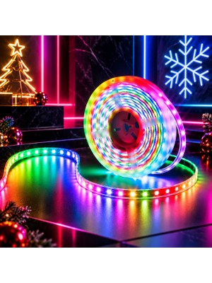 Kuzey Oyuncak 7 Metre Profesyonel Yüksek Kalite Rgb Renkli Hortum LED Işık 335 Ledli Modlu 220 Volt Dış Mekan Rgb