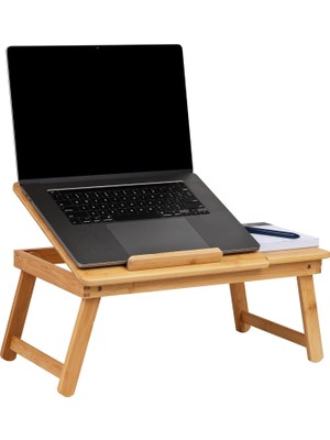 Dizüstü Bilgisayar Diz Tepsisi, Katlanır Masa, Çekmeceli, Katlanabilir Bacaklar, Kahvaltı Tepsi