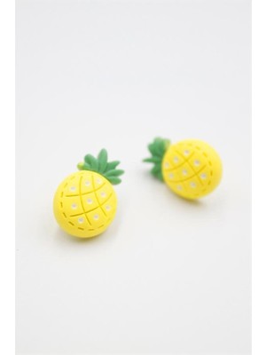 Kapamarka Ananas Hamur Küpe - Çok Renkli