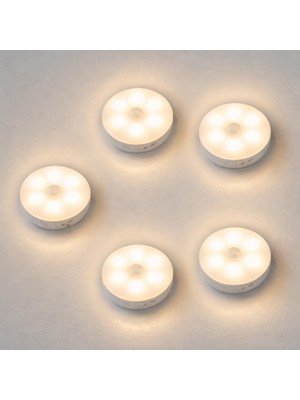 Lexroo Amber LED Hareket Sensörlü Ledli Gece Lambası Şarj Edilebilir, Taşınabilir 4000K Günışığı
