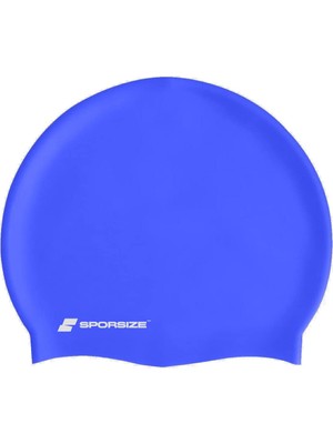 Lexroo Sporsize Silicone Swimming Cap - Deniz ve Havuz Silikon Yüzücü Bonesi (Saks)