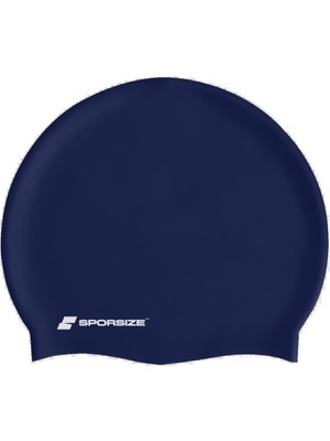 Lexroo Sporsize Silicone Swimming Cap - Deniz ve Havuz Silikon Yüzücü Bonesi (Lacivert)