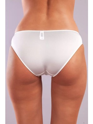 Meks Golshan Garland Mini Slip, Kadın Güpürlü Ekru Külot