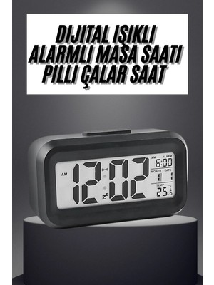 Royaleks Gece Dijital Masa Saati Dijital Alarmlı LED Ekran Pilli Çalar Saat