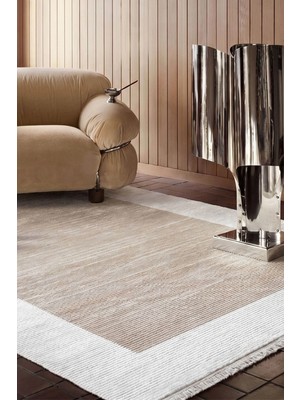 Hoom Rugs Imge 2509 Bej Çerçeveli Akrilik Salon Halısı