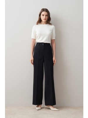 Allday  Siyah Ütü Izli Gabardin Pantolon