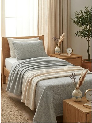 Marvielle Pamuklu Dokuma Naturel Tek Kişilik Pike-Yatak ÖRTÜSÜ165X215 Açık Yeşil - Tek Kişilik Pike & Pike Takımı