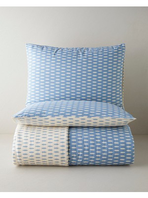 English Home Whisper Dots Pamuklu Çift Kişilik Nevresim Seti 200X220 cm Mavi - Krem