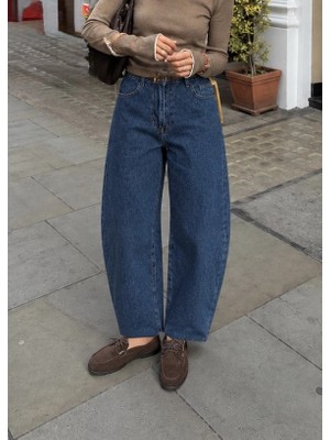 Moda Aksa Barel Fit Koyu Mavi Jeans