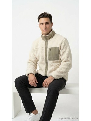 Jack & Jones Erkek Polar Ceket Fermuarlı Dik Yaka Cepli Peluş Dokulu Günlük Rahat Kışlık Model