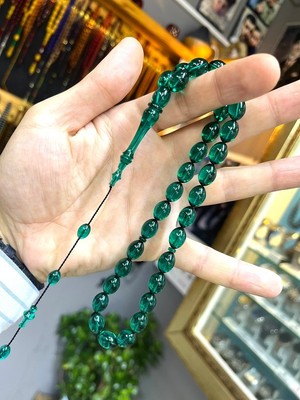 Anka Gümüş Usta Işi Ateş Kehribar Tesbih ( Sistemli )
