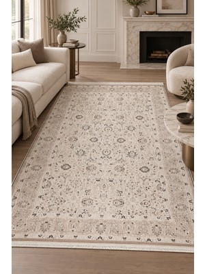 Hann Home Collection Şebnem Vizon Renkli Oturma Odası Salon Modern Halı Robot Süpürge Uyumlu Kolay Temizlenebilir 10MM Ha