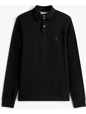 Tommy Hilfiger 1985 Regular Ls Polo Erkek Siyah T-Shirt - MW0MW20183