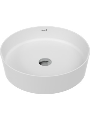 Creavit Loop Yuvarlak Masa Üstü Çanak Lavabo Ø45 cm Extra Mat Beyaz