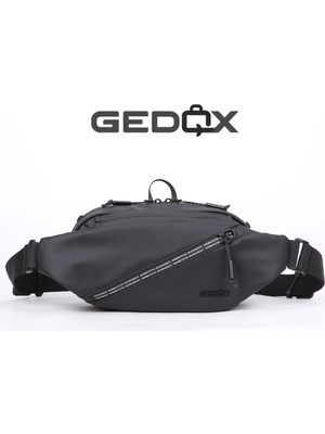 Gedox Siyah Su Geçirmez Rfıd Korumalı 3 Bölmeli Erkek Bel ve Çapraz Göğüs Çantası GDX2104