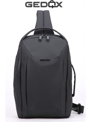 Gedox Siyah Su Geçirmez 3 Bölmeli Erkek Çapraz Göğüs ve Tek Omuz Çantası Bodybag Günlük El ve Sırt Çantası GDX2103