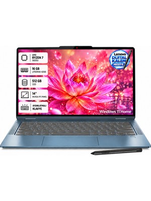 Lenovo IdeaPad Flex 5 14ABR8 AMD Ryzen 7 5825U 16GB 512GB SSD Windows 11 Home 14" Taşınabilir Bilgisayar 82XX00FKTX