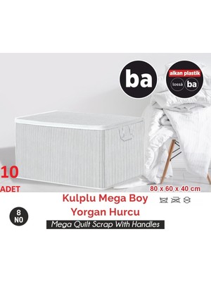 Bahometr Kulplu Mega Boy Yorgan Hurcu Düzenleyici Tutma Kulplu Organizer Saklama Hurç No8- BA039-( 10 Adet )