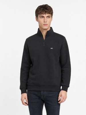 Loft Erkek Siyah Balıkçı Yaka Regular Fit Sweatshirt