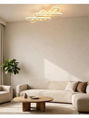 Auraa Aydınlatma Victorya Büyük Plafonyer Modern Ledli Avize 3 Renk Power Ledli Beyaz Kumandalı Yatak Odası Salon Mutfak