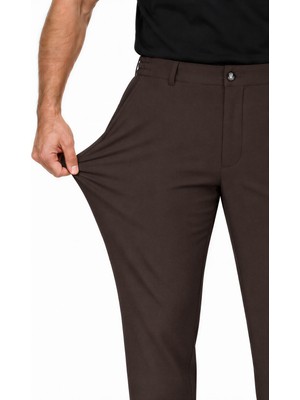 goffra Erkek North Esnek Relaxed Beli Lastikli Jogger Pantolon Kahverengi M702-R0311-01