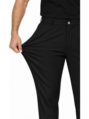 goffra Erkek Flexon Ultra Esnek Relaxed Beli Lastikli Jogger Pantolon Siyah M702-R0433-07