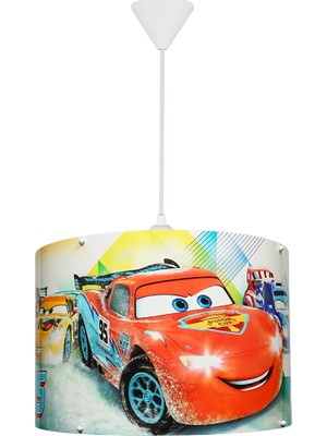 Şenay Aydınlatma Şimşek Mcqeen Cars Panorama Sarkıt Renkli Çocuk Odası Dekoratif Aydınlatma