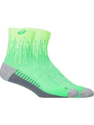 Asics Performance Run Sock Quarter Unisex Parrot Green/Pure Silver Koşu Çorabı 3013B349-300
