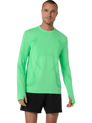 Asics Road Seamless Ls Top Erkek Evergreen/black Tshirt 2011D356-301