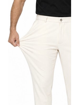 goffra Erkek Flexon Ultra Esnek Relaxed Beli Lastikli Jogger Pantolon Krem M702-R0433-06