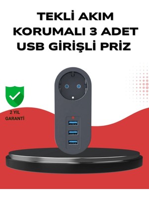 sbodurhome Isıya Dayanıklı 3 USB Portlu Güvenlikli Priz – Akıllı Enerji Yönetimi